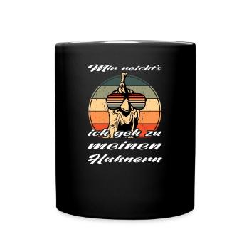 Retro Sonnenbrille Huhn Ich geh zu meinen Hühnern - Tasse einfarbig - Schwarz - Vorne