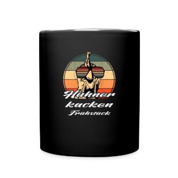 Rétro Lunettes de soleil Poulet Poulets caca Petit déjeuner - Mug uni - noir - Devant