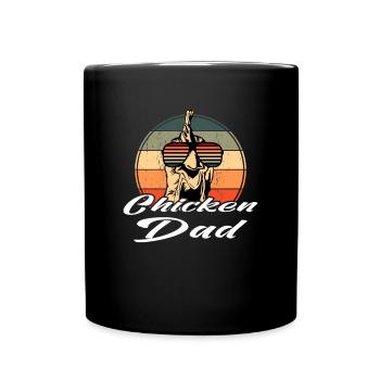 Retro Sunglasses Chicken Chicken Dad lettering - Full Colour Mug - black - Front