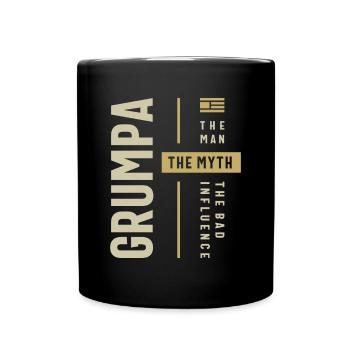 Grumpa Man Myth The Bad Influence - Dad Grandpa - Full Colour Mug - black - Front