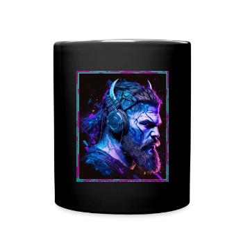 Viking Viking Headset Gamer Streamer Music Neon - Full Colour Mug - black - Front