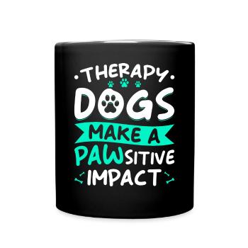 Therapiehund Spruch - Tasse einfarbig - Schwarz - Vorne