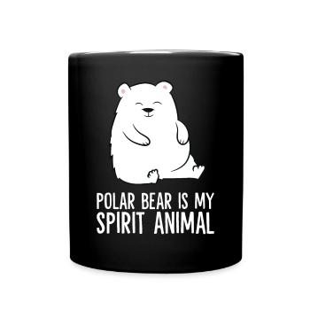 Polar Bear Is My Spirit Animal Funny Polar Bear - Full Colour Mug - black - Front