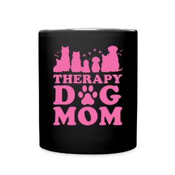 Therapiehund Mama - Tasse einfarbig - Schwarz - Vorne