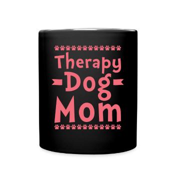 Therapiehund Mama - Tasse einfarbig - Schwarz - Vorne
