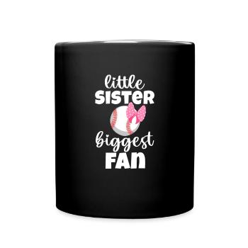 Baseball Schwester - Tasse einfarbig - Schwarz - Vorne