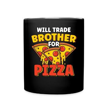 Échangera son frère contre un amateur de pizza drôle de frère - Mug uni - noir - Devant
