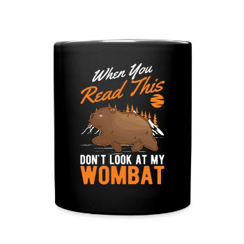 Australischer Wombat Geschenk - Tasse einfarbig - Schwarz - Vorne