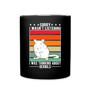 Gerbille Cadeau Rat de course mongol Gerbille - Mug uni - noir - Devant