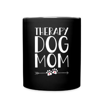 Therapiehund Mama - Tasse einfarbig - Schwarz - Vorne