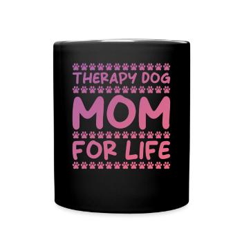Therapiehund Mama - Tasse einfarbig - Schwarz - Vorne
