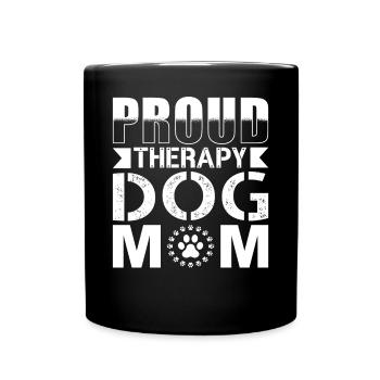 Therapiehund Mama - Tasse einfarbig - Schwarz - Vorne