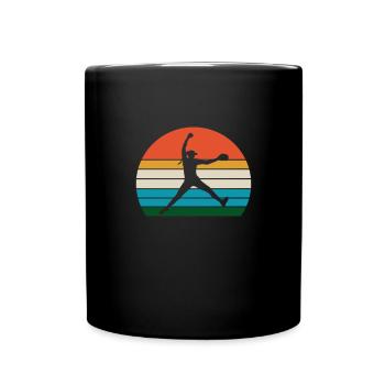 Softball Spieler Baseball Sport Pitcher Geschenk - Tasse einfarbig - Schwarz - Vorne