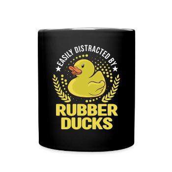Facilement distrait par Rubber Ducks Rubber Duck - Mug uni - noir - Devant