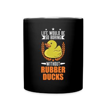 Rubber Duck Gift Squeaky Duck Bathing Duck - Mug uni - noir - Devant