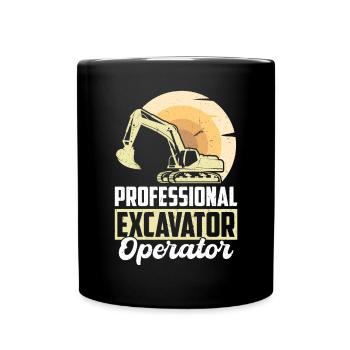 Professional Excavator Operator - Full Colour Mug - black - Front