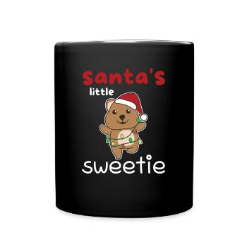 Quokka Christmas Santa's little sweetie - Full Colour Mug - black - Front