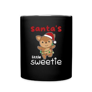 Deer Christmas Santa's little sweetie - Full Colour Mug - black - Front