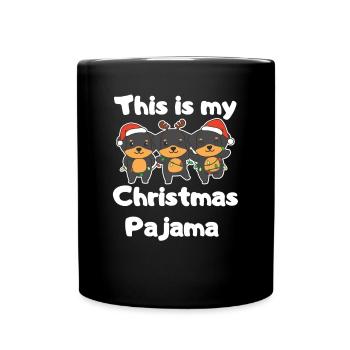Rottweiler Pyjamas de Noël Chiens - Mug uni - noir - Devant