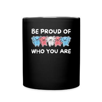 Transgender Flag Gay Pride LGBTQ Axolotl - Full Colour Mug - black - Front