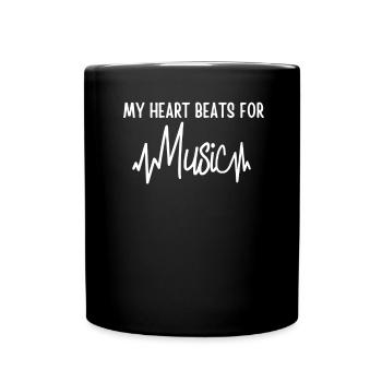 Mein Herz Schlägt Gegen Musik Puls Melody - Tasse einfarbig - Schwarz - Vorne