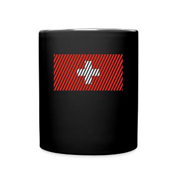Schweiz Flagge - Tasse einfarbig - Schwarz - Vorne