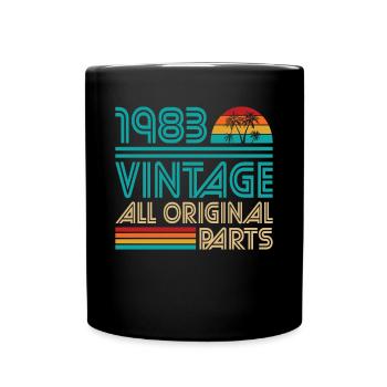 40th Birthday Vintage 1983 All Original Parts - Full Colour Mug - black - Front