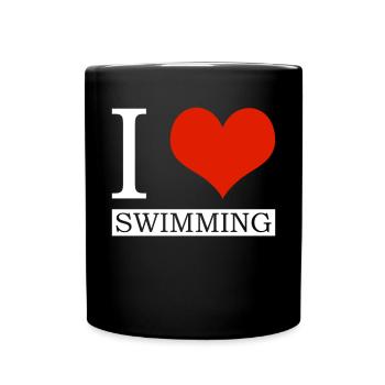 Natation scintillante J’adore nager - Mug uni - noir - Devant