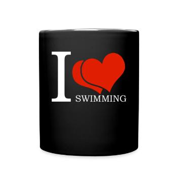 Natation scintillante J’adore nager - Mug uni - noir - Devant
