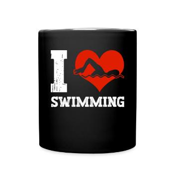 Natation scintillante J’adore nager - Mug uni - noir - Devant