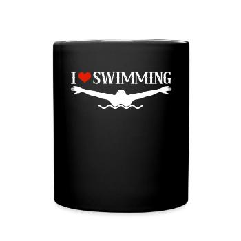 Natation scintillante J’adore nager - Mug uni - noir - Devant