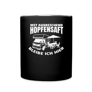 Camper Geschenkidee Camping - Tasse einfarbig - Schwarz - Vorne