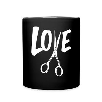 Friseur Friseurin - Tasse einfarbig - Schwarz - Vorne