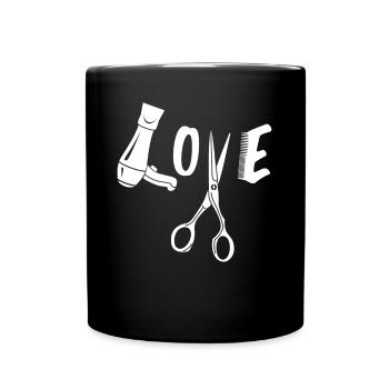 Friseur Friseurin - Tasse einfarbig - Schwarz - Vorne