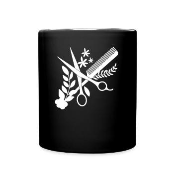 Friseur Friseurin - Tasse einfarbig - Schwarz - Vorne