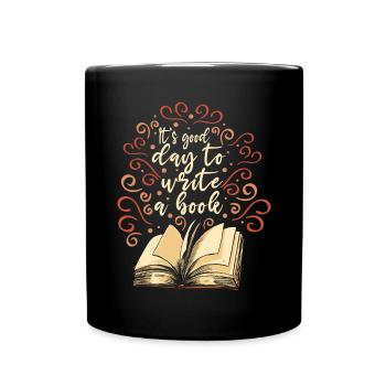 Schreiben eines Buchautors Romanautor - Tasse einfarbig - Schwarz - Vorne