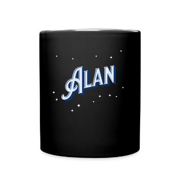 Alan Namen personalisiert - Tasse einfarbig - Schwarz - Vorne