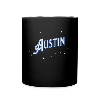 Austin Namen personalisiert - Tasse einfarbig - Schwarz - Vorne