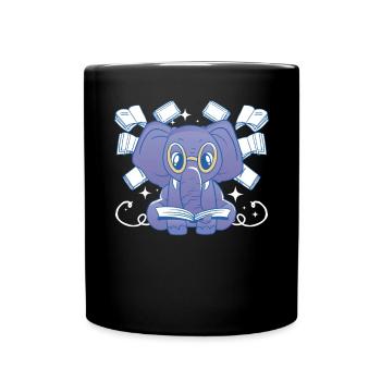 Bookworm Elephant Whisperer Animal Lover Zookeeper - Full Colour Mug - black - Front