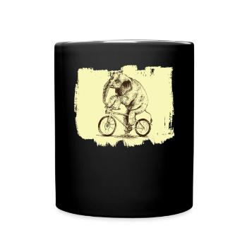 Bicycle Elephant Whisperer Animal Zookeeper Bike - Full Colour Mug - black - Front