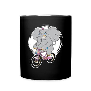 Bicycle Elephant Whisperer Animal Zookeeper Bike - Full Colour Mug - black - Front