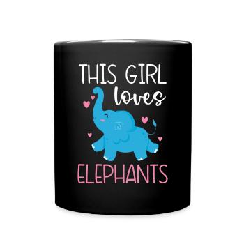 This Girl Loves Elephants Animal Zookeeper - Full Colour Mug - black - Front