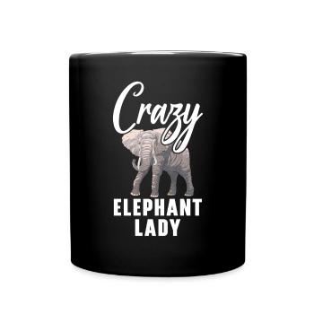 Crazy Elephant Lady Wildlife Animal Zookeeper - Mug uni - noir - Devant