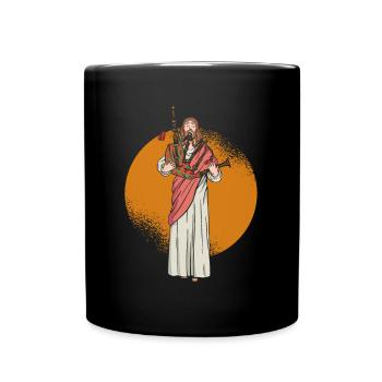 Jésus joue de la cornemuse - Ecossais - Mug uni - noir - Devant
