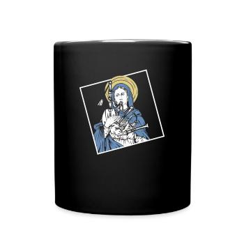 Heilige Maria Dudelsack Schottische Musik - Tasse einfarbig - Schwarz - Vorne