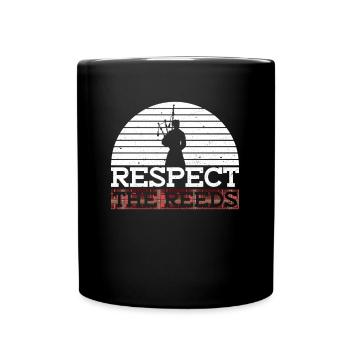 Respect The Reeds - Scottish Bagpipe Music - Full Colour Mug - black - Front