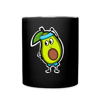 Avocat aérobie - Mug uni - noir - Devant