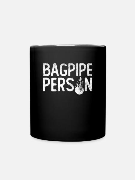Bagpipe Person - Dudelsack Schottische Musik - Tasse einfarbig - Schwarz