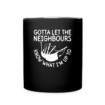 Scottish Bagpipes Funny Bagpipe Music - Full Colour Mug - black - Front