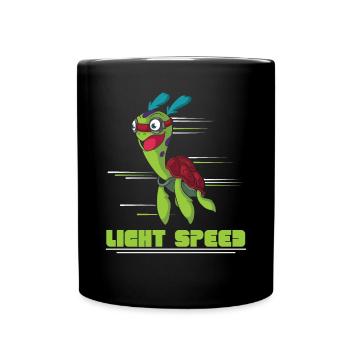 Light Speed Turtle Lover Tortoise Marine Biology - Full Colour Mug - black - Front